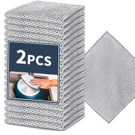 Wire Dishwashing Rag for Wetand Dry, No Scratches and No Odor,Reusable and Washable forCookware, Sinks, Dishes, Stove Tops.7.87"x 7.87":_10pc