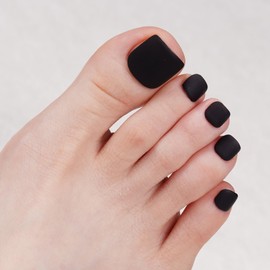 DANNI & TONI Semi-Cured Gel Nail Foils (Black Velvet) Black Matt Shiny Nail Set UV Gel Nail Foil Nail Design Pedi Wraps Toenails Pedicure Wraps 37 Stickers