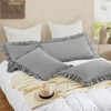 Cobedzy Ruffled Pillow Cases Set of 2, Dark Grey Standard