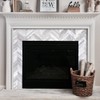 DICOFUN 10-Sheet Herringbone Peel and Stick Backsplash, Vintage White Wood