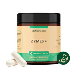 Enzimas Digestivas con Papaya, mezcla de enzimas como Papaína, Bromelina, Pancreatina y Lipasa. Con 60 cápsulas de 500mg (2 meses). VitalBotanics. Suplementos Alimenticios. Digestive Enzymes