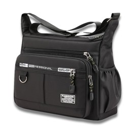 Men's Shoulder Bag, Crossbody Bag, Shoulder Bag, One-Shoulder Messenger, Travel, Leisure, Lightweight, Multiple Storage, Black