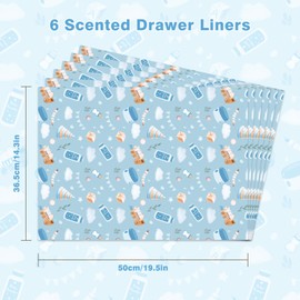 SCENTORINI Baby Powder Scented Drawer Liners, Scent Paper Liners for Wardrobe, Bedroom, Closet, Shoe Cupboard 6 Sheets