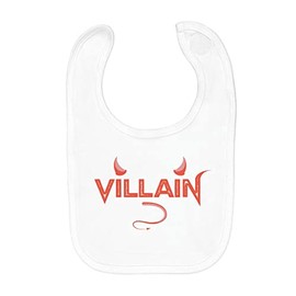 Fabulous Baby Bib Organic Cotton Villain Demon Cheeky Cute, White