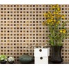 Hominter 5-Sheets Glass Resin Backsplash Tile Brown Grid Mosaic Window