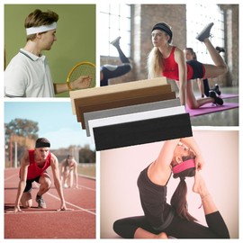 Yuannee Headbands for Men and Women, 6 Pieces Sports Hair Band, Elastic, Soft and Non-Slip, Gym, Thin Headband, Summer Hair Bands for Yoga, Running, Ideal Ninja Headband for Sports and Everyday Use