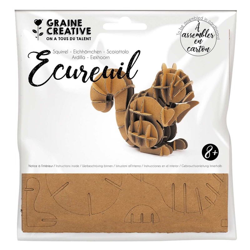Graine Créative 3D Cardboard Model to Assemble - Squirrel