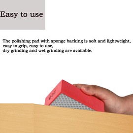 Deruilong 4Pack Diamond Hand Polishing Pads for Sanding Ceramics Glass Tile Concrete Stone Marble Granite, 60#, 100#,200#,400#Grits