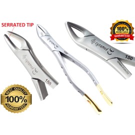 Premium German Gold Dental Extracting Extraction Forceps #150-Upper Bicuspid, Upper Cuspid, Upper Incisor, Upper Root Dental Instruments-Cynamed