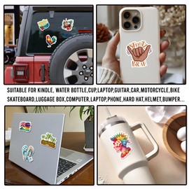 WESILY Pack 50 PCS Hawaii State Travel Stickers Watercolor America Vacation Waterproof Vinyl Decals Decor Laptop Scrapbooking Journals Suitcase Phone Guitar Gifts for Adults Men Women Travelers