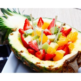 500 Pack Bamboo Forks, BetterJonny Disposable Forks Two Prongs Skewers Blunt End Toothpicks Mini Cocktail Tasting Forks Fruit Food Picks for Party, Banquet, Buffet and Daily Life