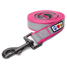 Pawtitas 6 FT Padded Dog Leash with Comfortable Neoprene Padding Handle - Pink Lead | Reflective Dog Leash with Highly Reflective Band Perfect for Extra Small and Small Dogs and Puppies