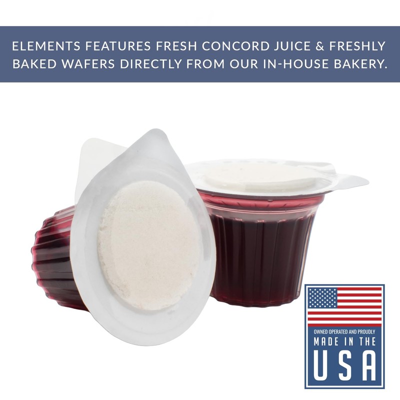 Elements Prefilled Communion Cups 25 Count | Ready-to-Serve Concord Grape