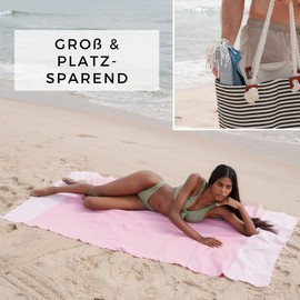 furora HOLIDAY Beach Towel Cotton XXL 100 x 200 cm, Spa & Hammam Towel: Thin, Compact, Long, Sauna Towel, Large Beach Towel, Women's and Men's Sauna Towel, Holiday Must Haves