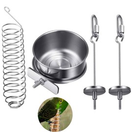 LBYHZS Comedero para Loros Grandes, Comedero Colgante para Pájaros, Comedero de Acero Inoxidable, Accesorios Jaula para Loro Grande, Juguetes para Loros, Suministros para Periquitos, Tubo Comedero