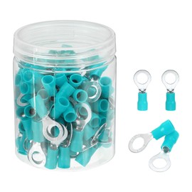 MECCANIXITY 100Pcs Insulated Ring Terminal RV5.5-8 Battery Lugs 12-10AWG Electrical Crimp Terminals Eyelet Wire Connectors for Industrial, Electrical Wiring, Green