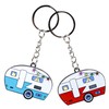 Drokenle 2 Pack Camper Keychain, RV Camper Keyring Couples Camping
