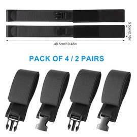 4pcs Ski Fastener Straps, Adjustable Ski Bands Tapes Snow Ski Wrap Straps Storage for Carrying Ties for Boards Poles Winter Sports Accessories Gifts