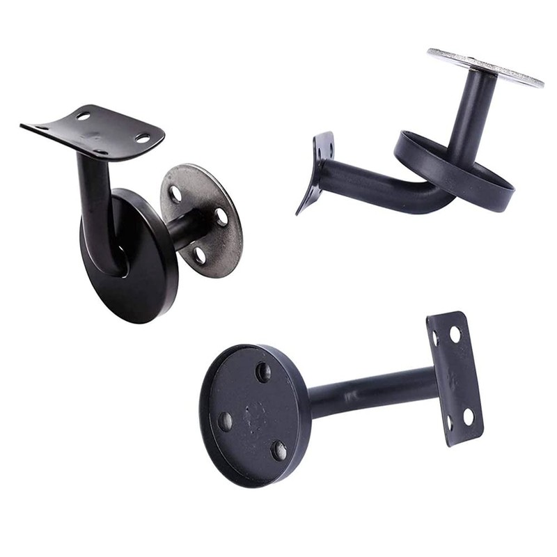 4 Pieces Handrail Brackets, Wall Mount Wooden Railing, Stair Railing