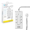 STEREN Multicontacto de 6 Salidas horizontales y Triple Cargador USB