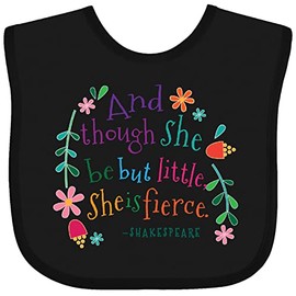 inktastic She Is Fierce Funny Shakespeare Quote Gift Baby Bib Black 2aead