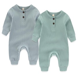 MAMIMAKA Newborn Romper Footless Baby Grow Cotton Baby Clothes for 18-24 Months