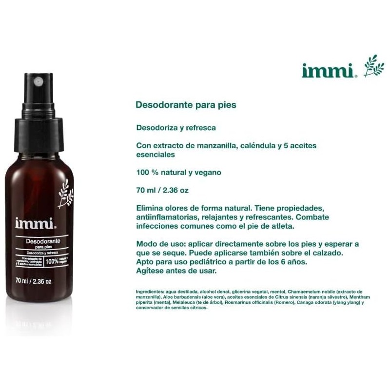 immi Kit Desodorante Axilas, Pies y Cuerpo, 1 Jabon 50gr