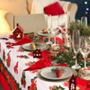 BETESSIN 150 x 180 cm Christmas Tablecloth Red / White
