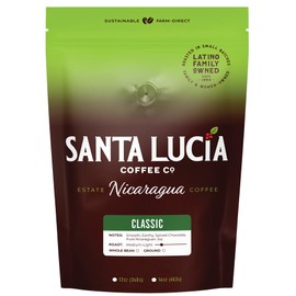 Specialty Volcanic Nicaraguan - Grand Reserve Classic Medium Roast Coffee, Bright & Smooth, Low Acid, 91 Point, SHG, Small Batch Roasted, Farm Direct, 100% Single-Origin |Santa Lucia| Ground, 16oz