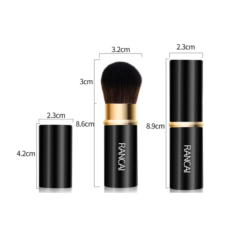 Pack of 2 Retractable Makeup Brush, Travel Cosmetic Brush, Kabuki