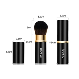 Pack of 2 Retractable Makeup Brush, Travel Cosmetic Brush, Kabuki Makeup Brush, Portable Liquid Foundation Brush with Cover, Kabuki Brush, Powder Brush