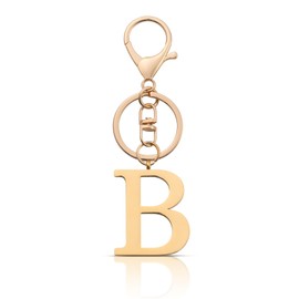 AOKSUNOVA Keyring Letter, Gold Key Ring with Letters, Car Key Ring for Women, Women, b