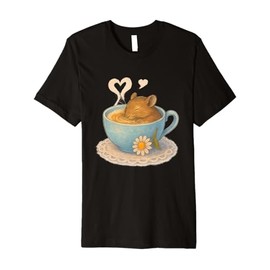 Sleeping Degu Tea Cup Heart Steam Art Premium T-Shirt
