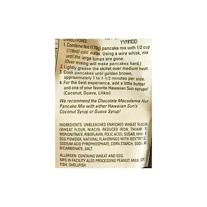 Hawaiian Natural Flavored Pancake Mix! Choose From Macadamia Nut Flavors!