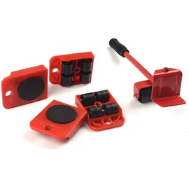 5 Packs Furniture Lifter Tool Set - Heavy Furniture Movers Sliders with 4 Wheels for Easy and Safe Moving, 360 Degree Rotatable Pads, Suitable for Sofas and Refrigerators, Up to 200kg/440 lb