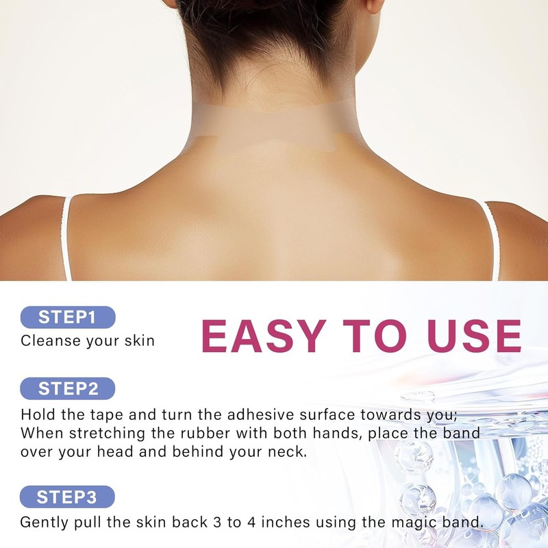 Neck Wrinkle Patches, High Elastic Neck Strips, Instant Tape for