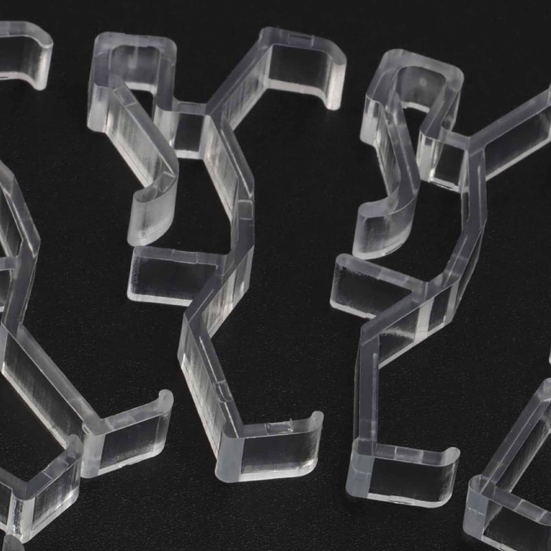 10pcs Clear Plastic Valance Clips for Horizontal Blinds - 64mm
