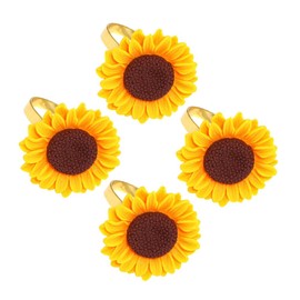 jojofuny Sunflower Decor 4pcs Metal Sunflower Metal Sunflower Napkin Ring Napkin Ring Table Decoration Napkin Ring Napkin Ring Yellow Fall Decor