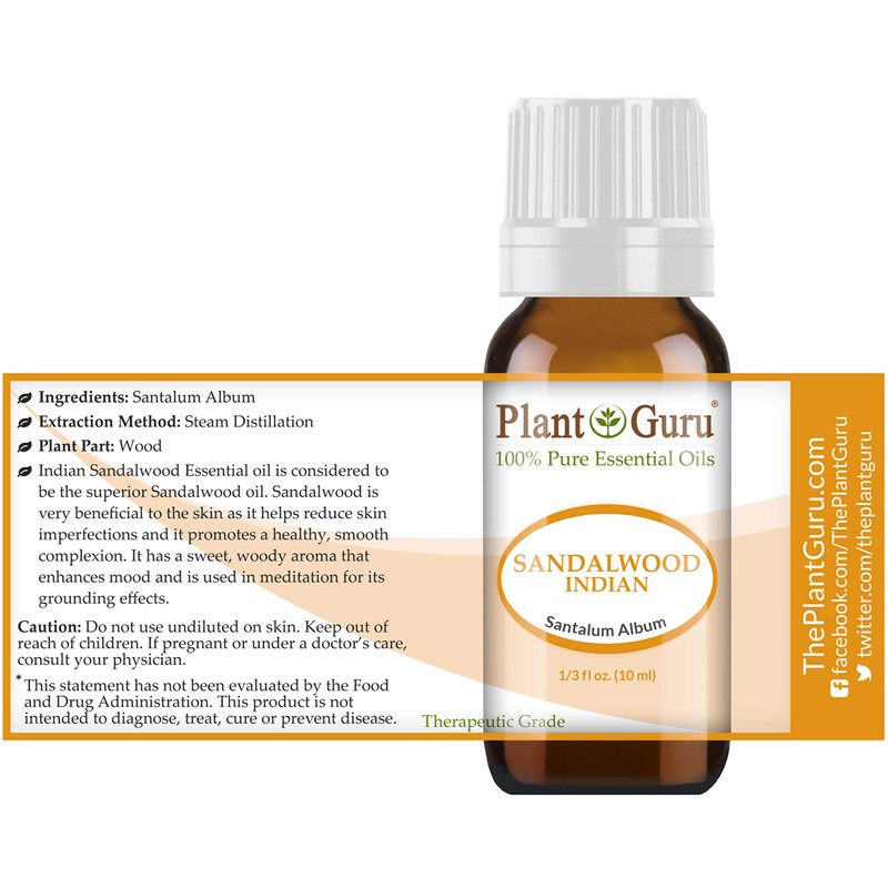 Sandalwood (East Indian Mysore) Essential Oil 10 ml 100% Pure