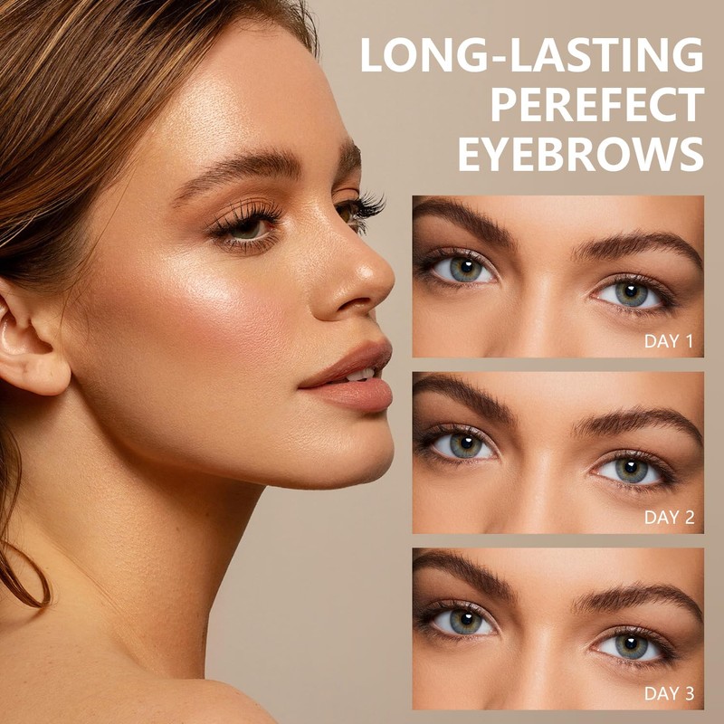 3Pcs Easy Peel-Off Eyebrow Gel,3 Colors Qiciy Tattoo Eyebrow Gel