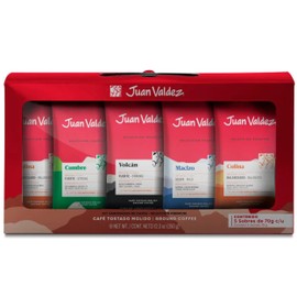 Juan Valdez | Kit de 5 sobres de café molido Línea Premium: Volcán, Colina, Cumbre, Macizo | 5 Bolsas de 70 g cada una