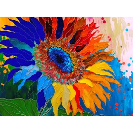 Cross & Glory - Sunflower Kaleidoscope - 1000 Piece Jigsaw Puzzle for Adults | Colorful Flower Artwork | Challenging and Fun Activity | Great Gift for Garden Lovers
