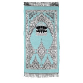Light Blue Prayer Rug Muslim Carpet Mat Islamic Childrens Salat Small Kids Janamaz Sajda Rugs Sajadah Namaz Sajjadah Child Toddler Mosque Mini Praying Gebetsteppich Musallah Salah Masged Ramadan