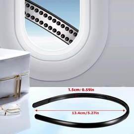 2PCS Thin Headbands for Women Black Headbands Plastic Plain Headbands Perfectly To The Shape of Your Head