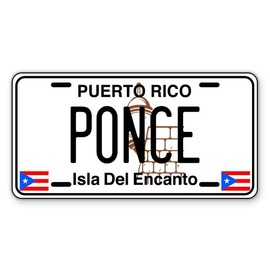Ponce Puerto Rico License Plate Sticker - for Water Bottle Car Tumbler Laptop - PR Puerto Rican Pride Decal - Waterproof Vinyl - 5"