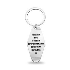 BEKECH Back to Future Musical Themed Gift Musical Inspired Keychain Key Tag Broadway Musical Merch Theatre Staff Gift (silver)