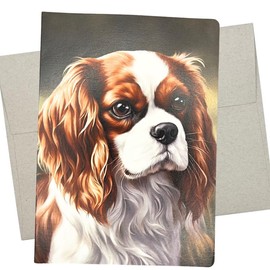 Whitman and Daughter Cavalier King Charles Spaniel Card (1 Premium Card, 5X7 Inches) dog card blank for all occasions like happy birthday, thinking of you or get well wishes - 663
