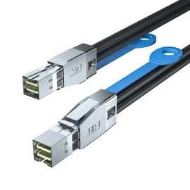 ipolex SFF-8644 to SFF-8644 External Mini SAS HD SAS 3.0 Cable, Full Duplex 12Gbps for Servers, RAID Controllers, HBAs, JBOD, 100 Ohms, 0.5-m(1.64ft)