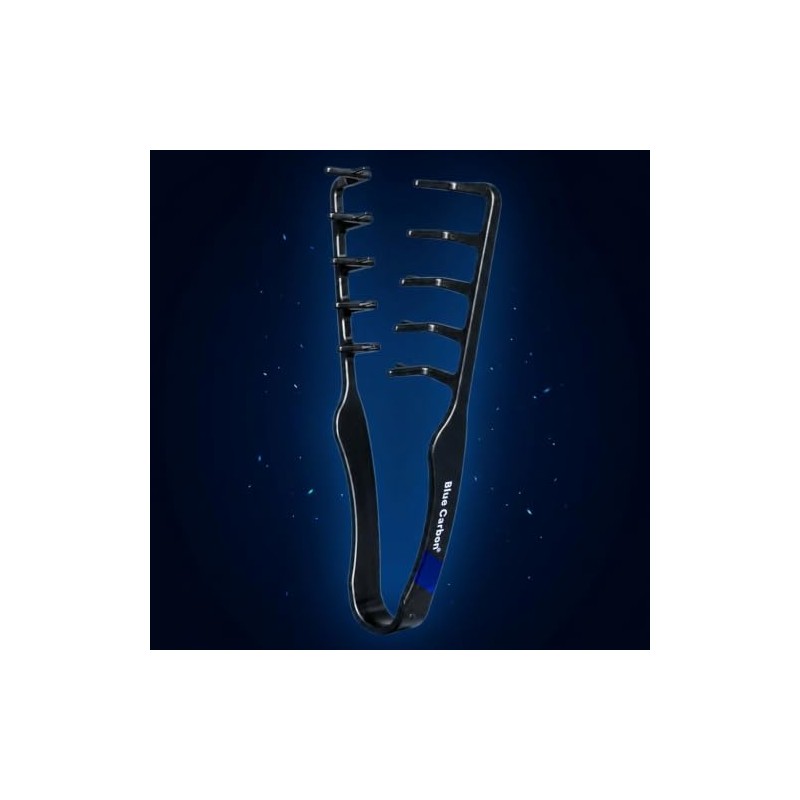 Blue Carbon TexComb Curling Comb - Anti-Static & Shatterproof
