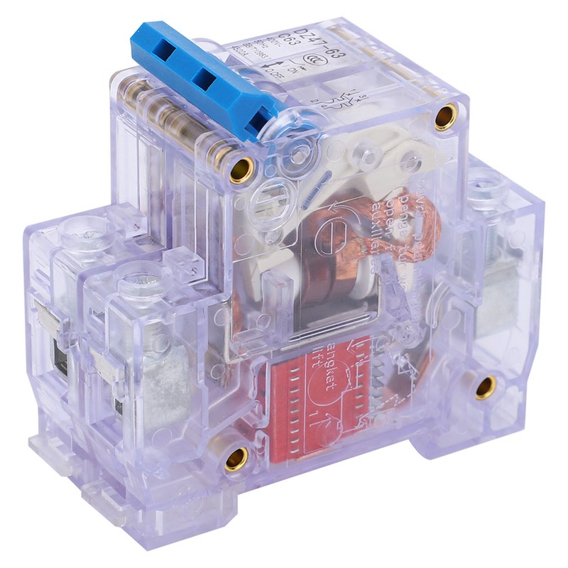 6pcs DZ47‑63 2P 6‑63A Transparent MCB Mini Circuit Breaker Air